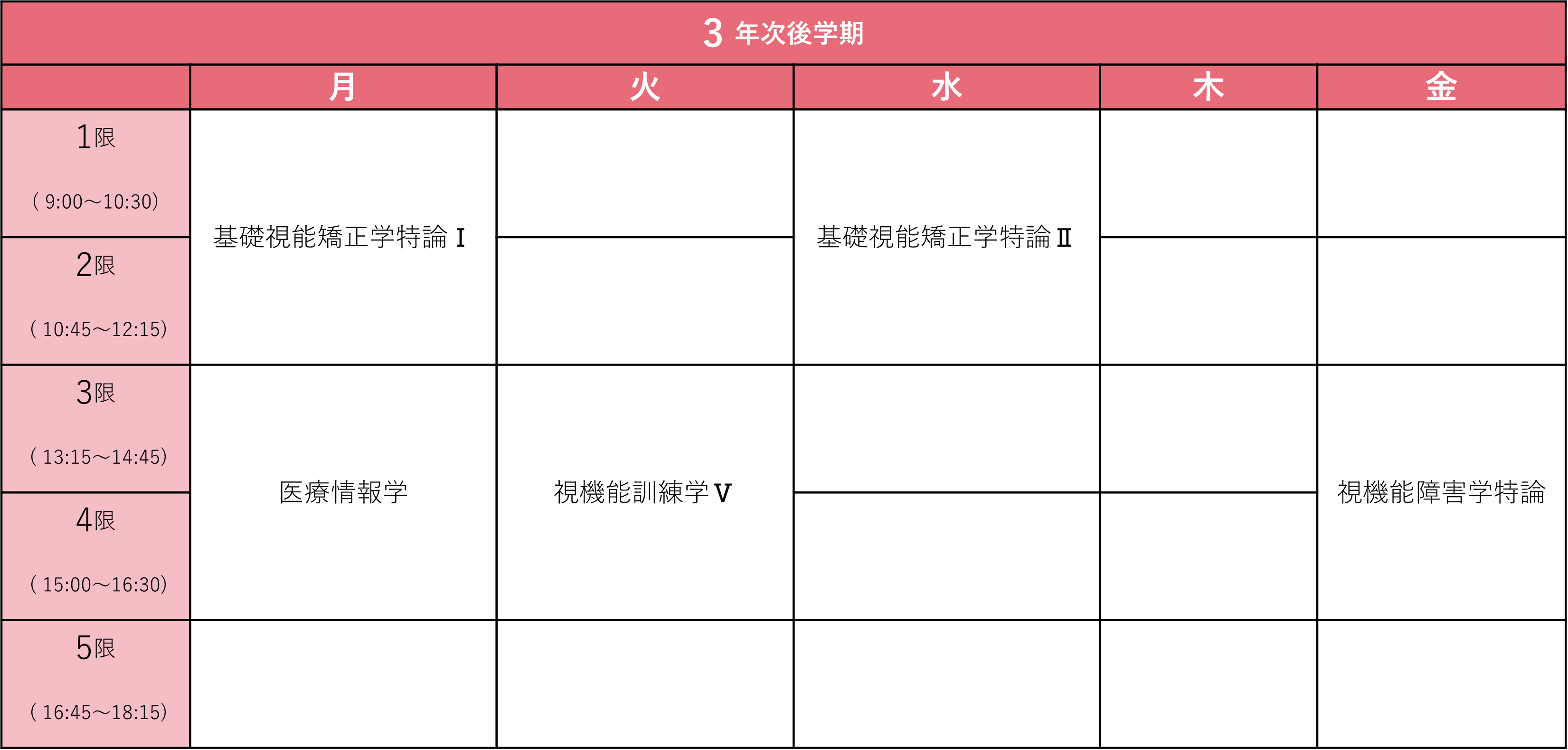 3年次前学期